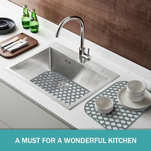 Silicone Kitchen Sink Protectors Mats (Gray (1 Pack))