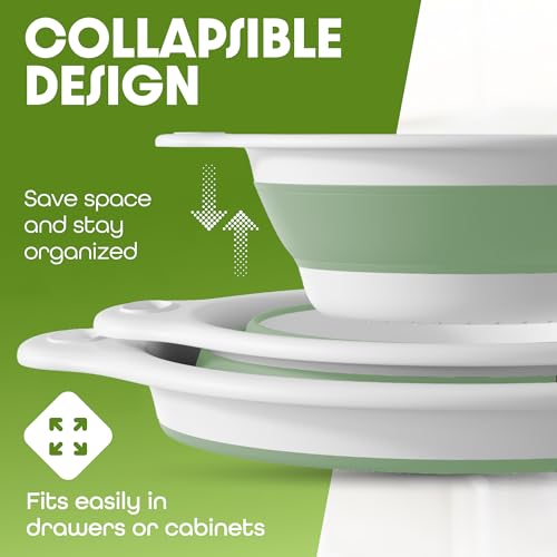 Collapsible Colanders (2 Pack / Green)
