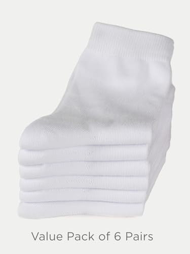 Unisex Kids Boys Girls Soft Cotton School Socks 4 (Small / White)