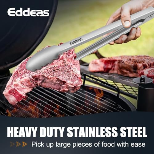 Grill Tongs 600 Degrees Heat Resistant 17 Inch Extra Long BBQ Tongs (17 inch / All Metal 2Pcs)
