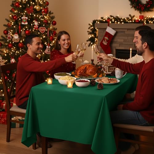 10 Pack Hunter Green Tablecloths for Rectangle Tables (Hunter Green / 54x108 In, 10 Pack)