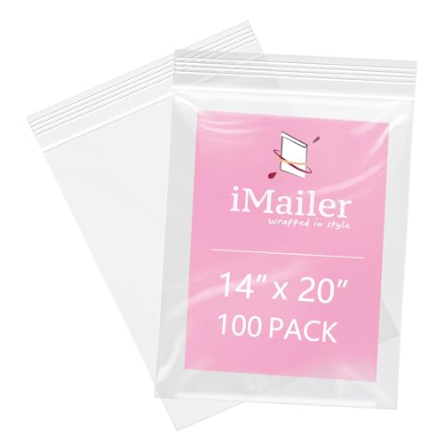 100 Pcs 14" x 20" Large Zip Bags for Storage (14" x 20")