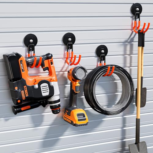 Magnetic Hooks Heavy Duty 4 Pack Storage Garage Magnet Hooks (Orange4pro)