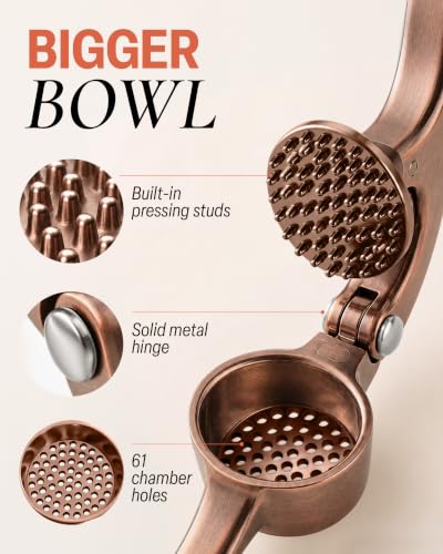 Large Premium Garlic Press Set (Extra Large | Copper)