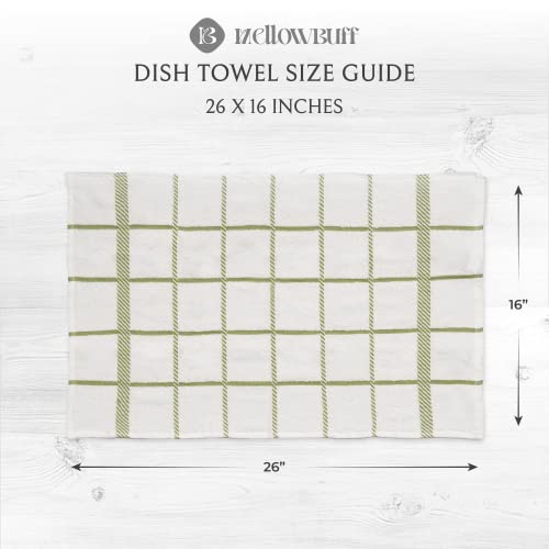 100% Cotton Terry Dish Towels (Dish Towel - 4 pack(Checks) / Green)