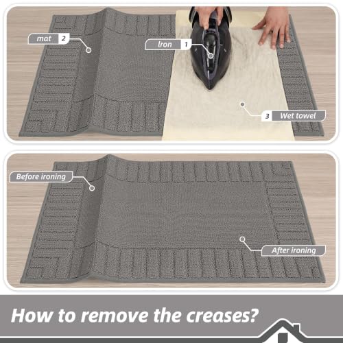 Kitchen Rugs Non Slip Washable 2PCS (Grey / 24"x35"+24"x60" (Rectangular))