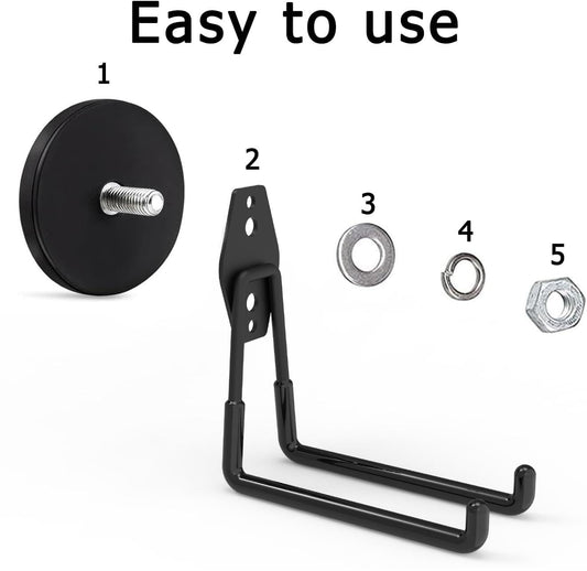 Large Strong Magnetic Hooks (Large L 2Pack 26-130lb)