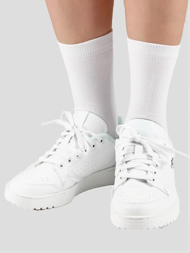 Unisex Kids Boys Girls Soft Cotton School Socks 8 (Large / White)