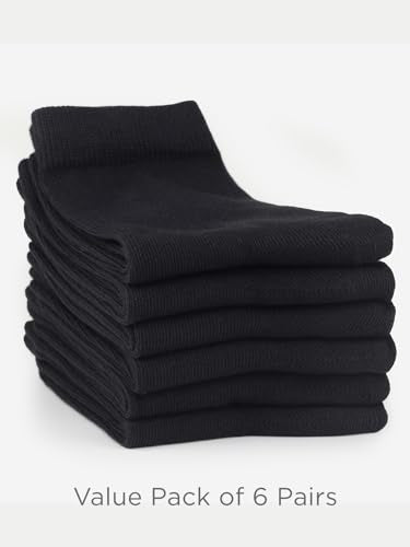 Unisex Kids Boys Girls Soft Cotton School Socks 10 (X-Large / Black)