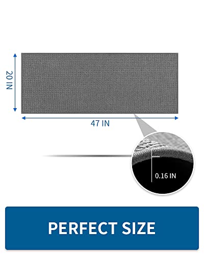 Kitchen Rugs and Mats Non Skid Washable (20"x47" (1 Rug) / Dark Grey)