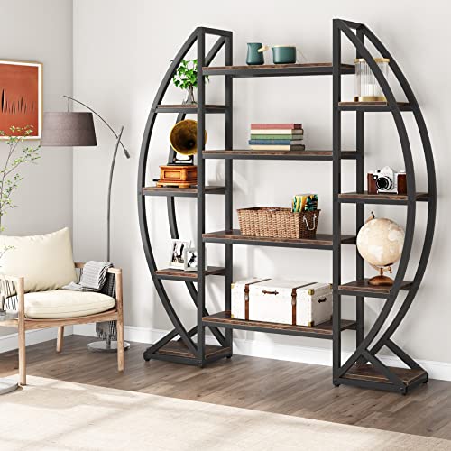 Oval Bookshelf (55" / Brown)
