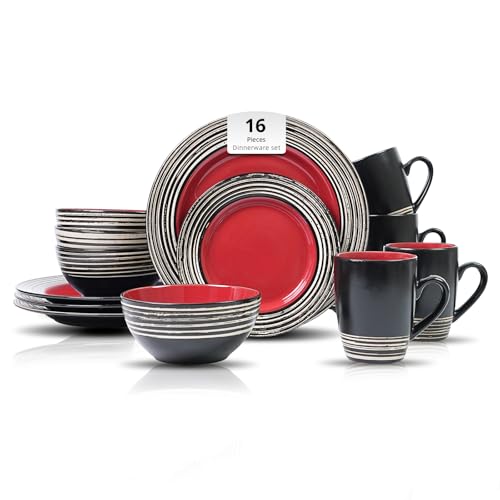 HomeVss 16 Piece Dinnerware Set (Strawberry / Service for 4 - 16pc Set)