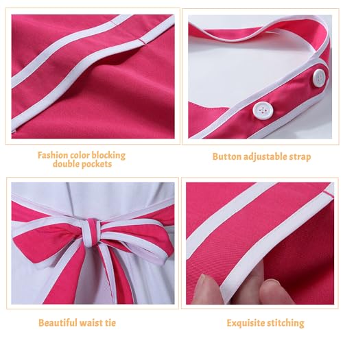 Personalized Custom Aprons Custom Adjustable Kitchen Cooking Aprons Hair Stylist Cafe Work Aprons For Men And Women (Red1)