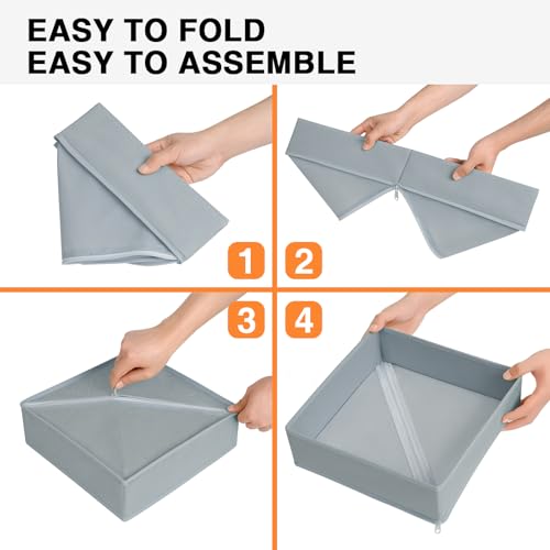 Drawer Organizer Clothes (Gray / 15 Pack)