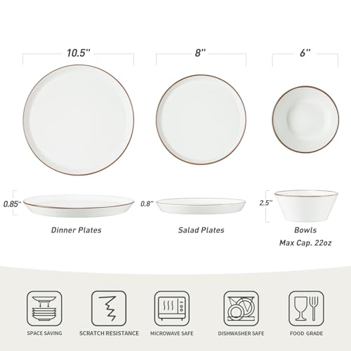 Saturn Stoneware Dinnerware Sets for 4 (White / 12)