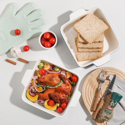 Sweejar Ceramic Baking Dish (White / Square 8IN(Classic))