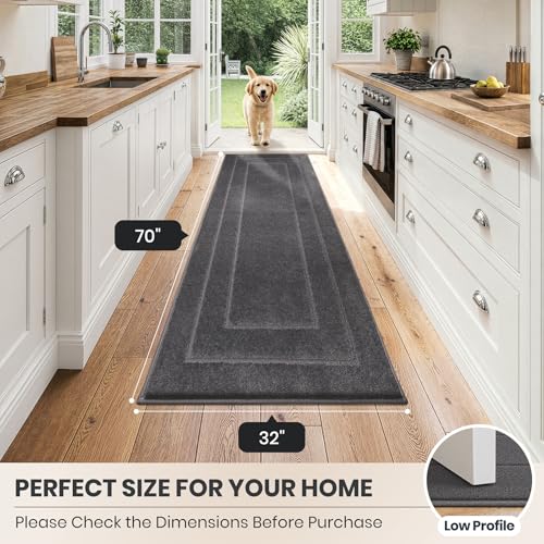 Hallway Runner Rug (Grey / 32" x 70" (Runner))