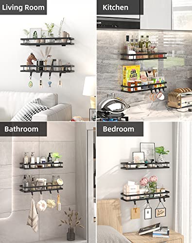 Spice Rack Organizer Wall Mount (Simple black)