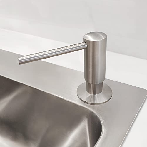 Brass Brushed Nickel Soap Dispenser for Kitchen Sink (Brushed Nickel)