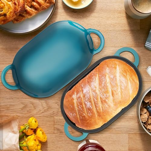 5 QT Enameled Cast Iron Sourdough Bread Oven (BlueGreen / 5 QT)