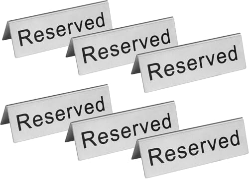 Stainless Steel Table Tent Sign (4 x 1.5-Inch (Set of 6))