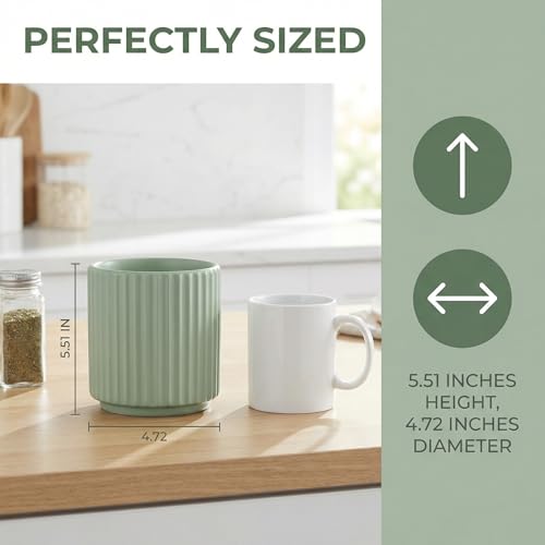 Small Utensil Holder for Kitchen Counter (White)