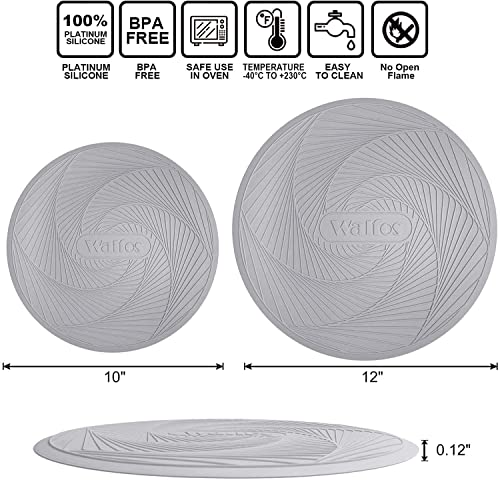 Silicone Microwave Mats (10+12in, 2 Grey Microwave Mat)