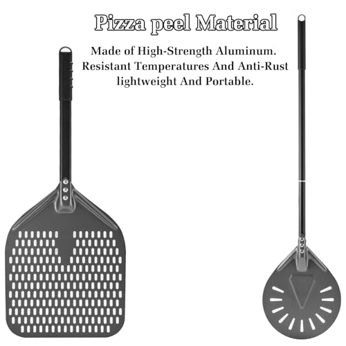12 Inch + 9 Inch Perforated Pizza Peel Set (12"+9"Pizza Peel)