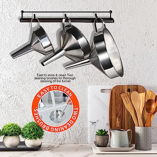 Stainless Steel Funnel (3PCS Large Funnel Set)