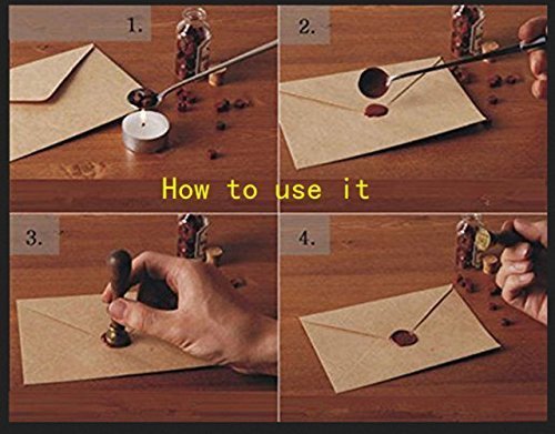 Vintage Kettle Teapot Gift Cards Sealing Luxury Wood Box Art Wax Seal Sealing Stamp Decorative Wedding Invitations Gift Cards Paper Stationary Envelope Custom Picture Wax Seal Sealing Stamp Set (Wood Box Set)