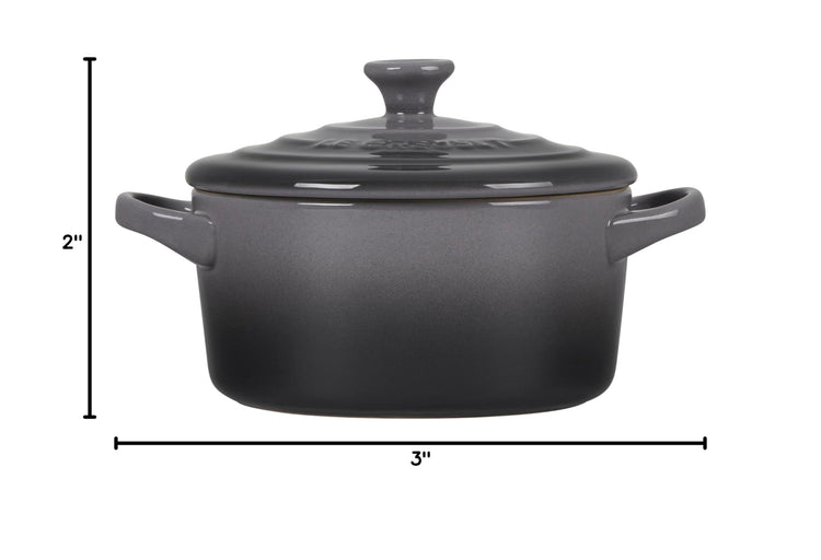 Stoneware Mini Round Cocotte (Oyster / 8 Oz.)