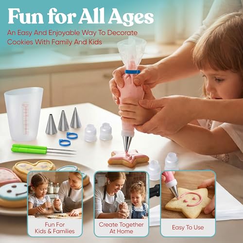 Royal Icing Tools Set 67 Pc Cookie Decorating Kit with Piping Bags