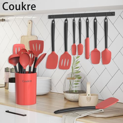 Silicone Kitchen Cooking Utensils Set (Red)