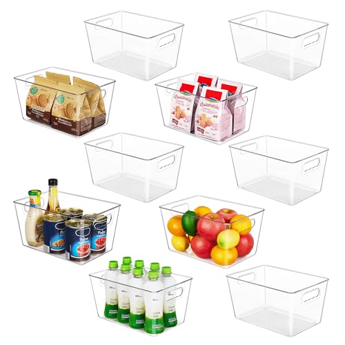 Clear Pantry Storage Organizer Bins (L(11.2"L x 7.5"W x 6"H))