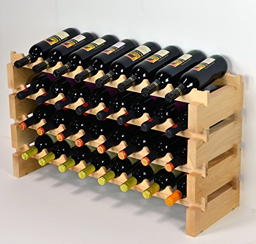 Modular Wine Rack Beechwood 32 (32 Bottles - 4 Rows)