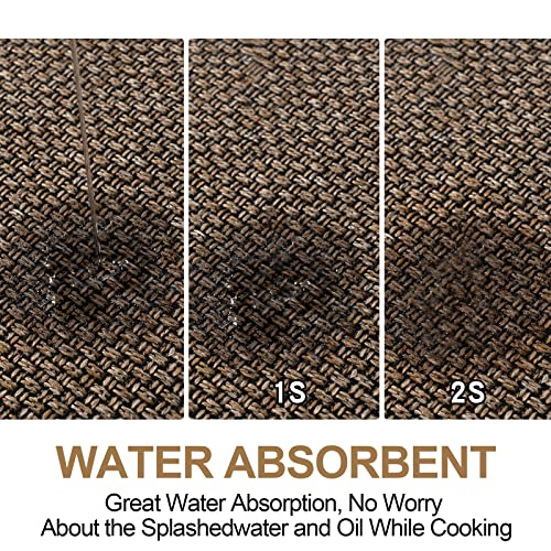 Kitchen Mats Set of 2 PCS for Floor (Brown / 17.3"x47"+17.3"x30" (Set of 2))
