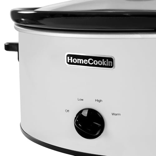 7 Quart Slow Cooker Oval Manual Pot Food Warmer with 3 Cooking Settings (7 Quarts / White 2)
