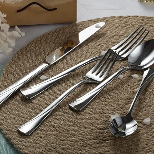 Alice 30 Piece Silverware Set Stainless Steel Flatware Set (Silver / 30 pieces for 6)