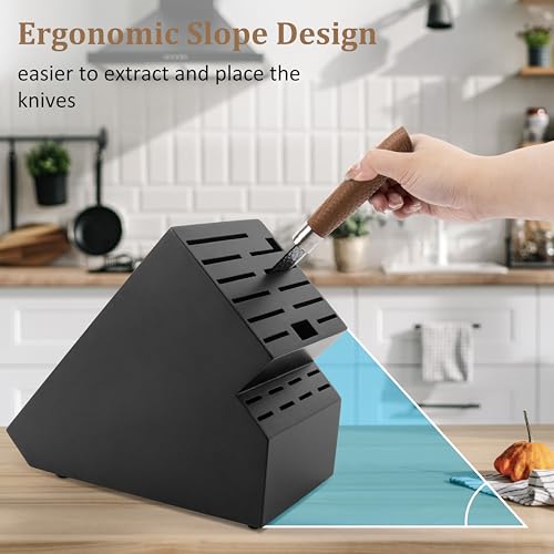 Universal Knife Block Without Knives (Black-20 Slot)