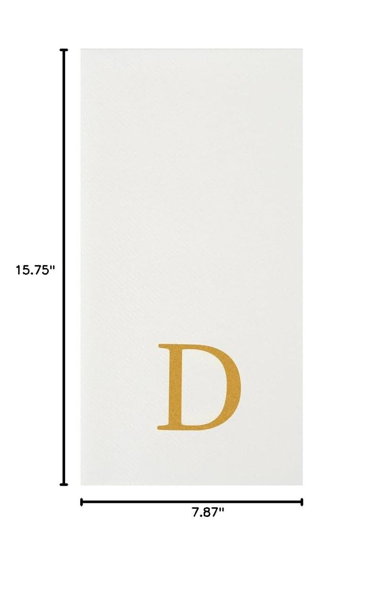 Gold Letter D Monogram Linen (Gold / 2000 Count / D)