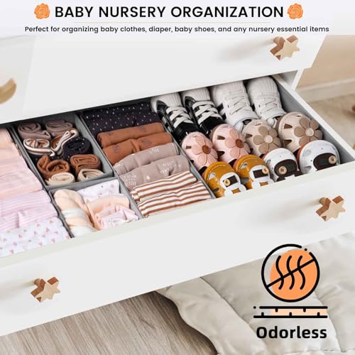 FAMILY PACK】Drawer Organizer Clothes (20 Pack / Grey)