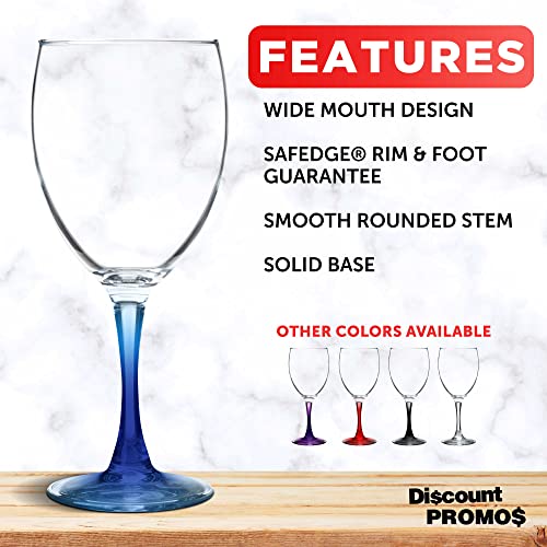 Nuance Wine Glasses by ARC 10.5 oz. Set of 10 (- Blank - Blue / 10 count)