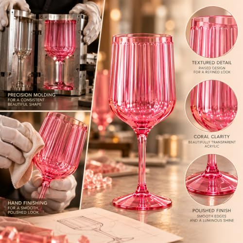 Acrylic Lucia Stemmed Goblets (Wine Glass / Hot Pink)