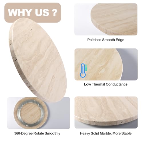 Travertine Lazy Susan for Table Top (Beige Travertine / 12")