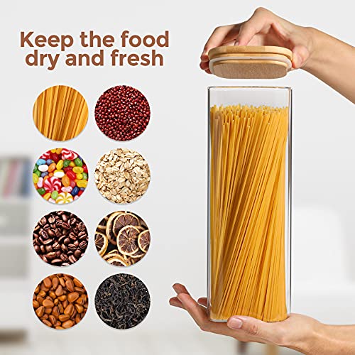 Glass Storage Containers Set of 6 (0.6 qt x 3 + 0.8 qt x 1 + 1.2 qt x 1 + 2.2 qt x 1)