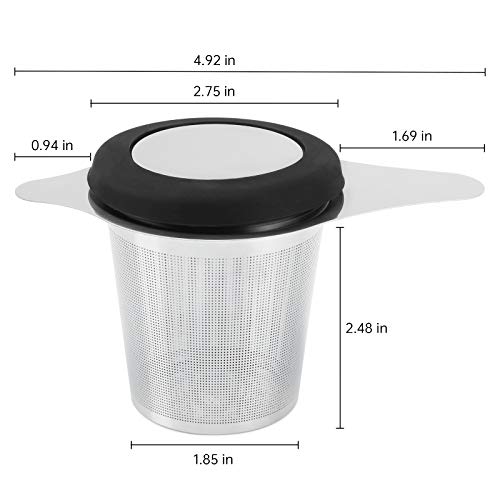 Two Pack Tea Infuser Basket Stainless Steel Tea Strainer Tea Filter With Small Strainer And Lid Tea Diffuser For Loose Tea Superior Brewing Experience (Two pack silver)