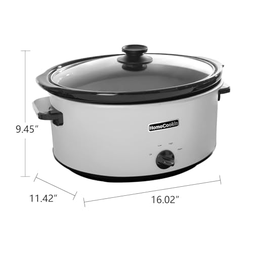 7 Quart Slow Cooker Oval Manual Pot Food Warmer with 3 Cooking Settings (7 Quarts / White 2)