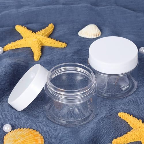 6 Pack 8 oz Plastic Jars Containers with Lids Wide (White / 8 oz)