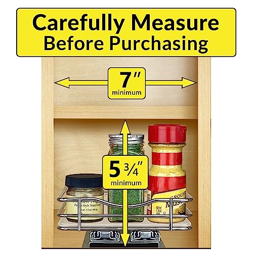 Pull Out Spice Organization for Cabinets (Chrome / 6-1/4" - 1 Tier)
