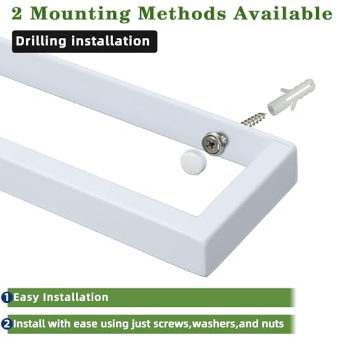 Hand Towel Holder Towel Bar for Bathroom Wall Mounted 8 Inch (White / 8-Inch)
